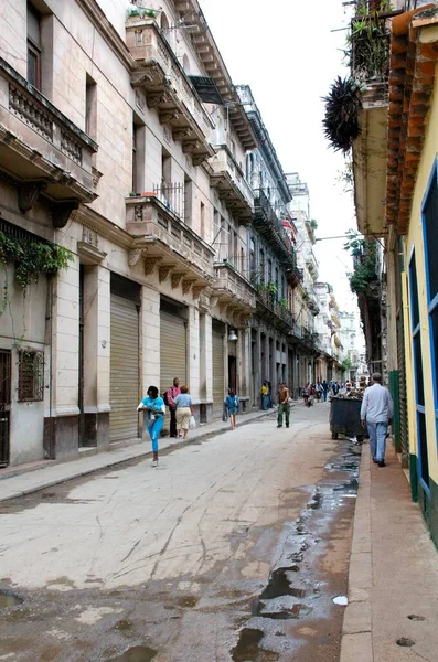 Utsikt Över Gamla Stadsgatan Havanna Stad Kuba — Stockfoto