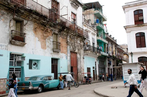 Havana Nın Eski Şehir Caddesi Manzarası Küba — Stok fotoğraf