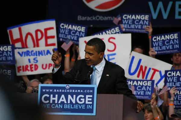 Barack Obama Rallyt Nissan Pavilion 2008 — Stockfoto