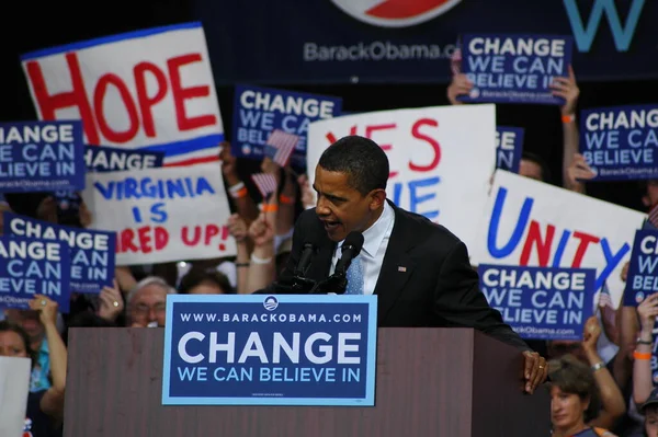 Rajd Baracka Obamy Nissan Pavilion 2008 — Zdjęcie stockowe