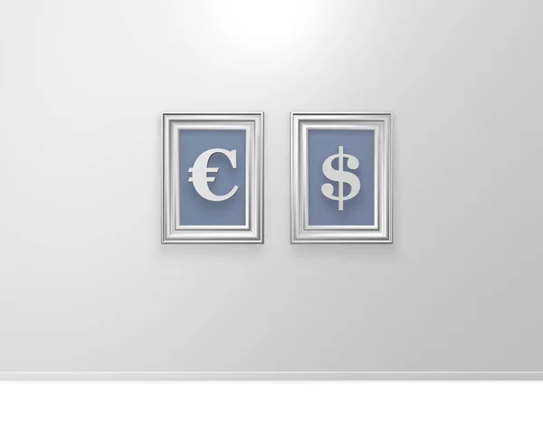 Geld Frames Muur — Stockfoto