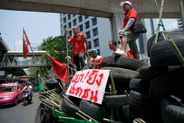 Manifestaciones Camisas Rojas Bangkok 2010 —  Fotos de Stock