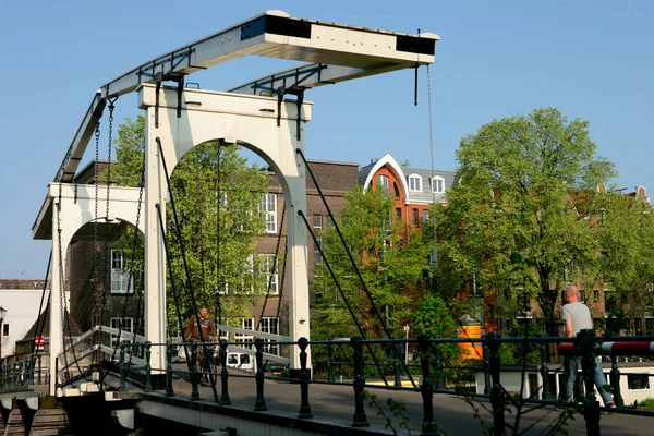 Drawbridge Amsterdam Travel Place Background — Foto Stock