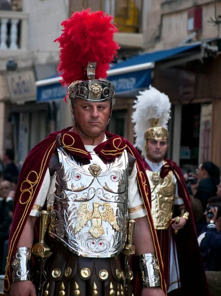 Roman Centurion Acteurs Authentieke Kostuums — Stockfoto