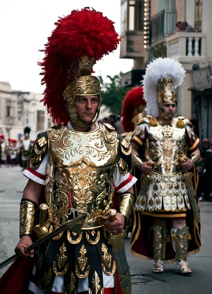 Centurión Romano Actores Con Trajes Auténticos — Foto de Stock
