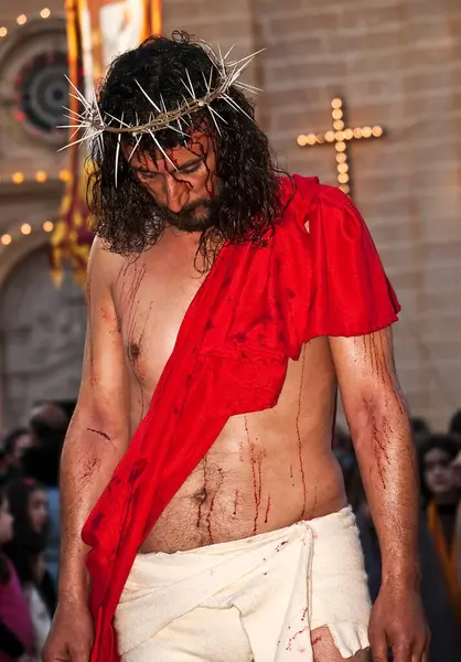 Kristi Lidelse Man Som Jesus Kristus — Stockfoto