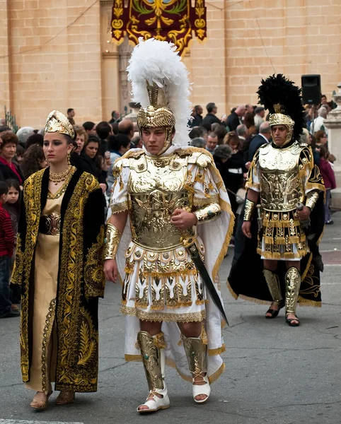 Valletta Malta Mar 2018 Esecuzione Biblica Della Passione Durante Processione — Foto Stock