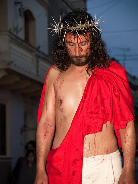 Kristi Lidelse Man Som Jesus Kristus — Stockfoto