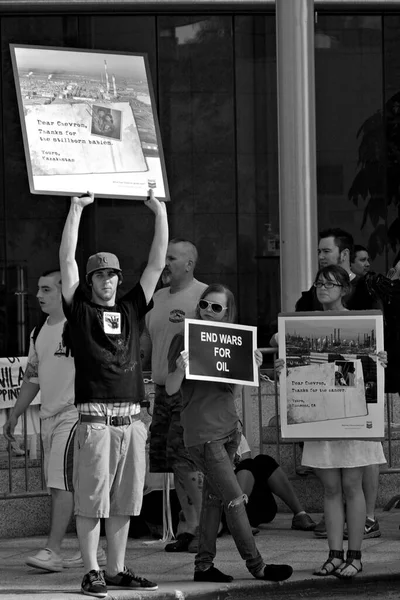 Manifestation Comité Action Pour Forêt Tropicale Siège Chevron — Photo