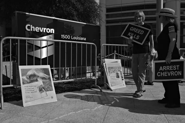 Comissão Ação Floresta Tropical Protesto Sede Chevron — Fotografia de Stock