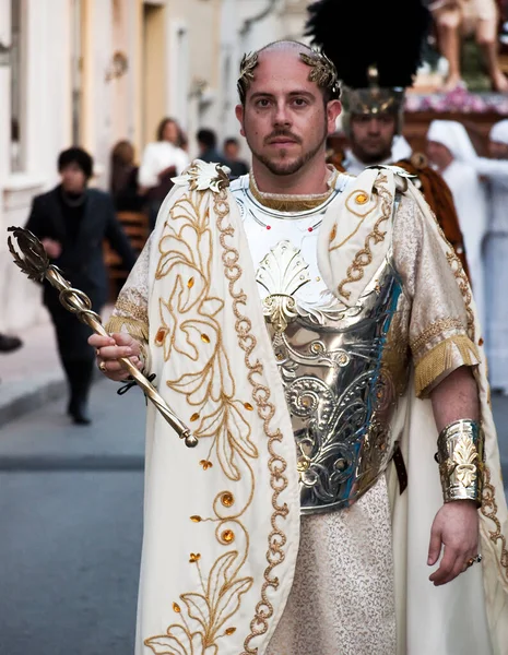 Valletta Malta Mar 2018 Esecuzione Biblica Della Passione Durante Processione — Foto Stock