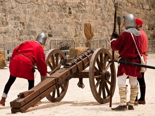 Vista Ravvicinata Cannone Medievale — Foto Stock