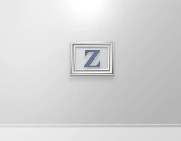 墙上的Z字母 3D插图 — 图库照片