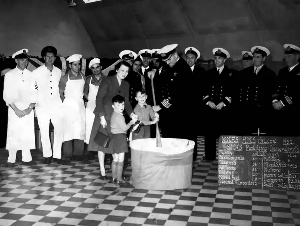 Black White Image Navy Officers — Stock Photo, Image