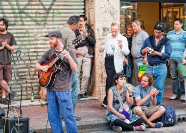 Kudüs, İsrail - 16 Haziran, 216: Kudüs, İsrail 'de sokak müzisyenleri