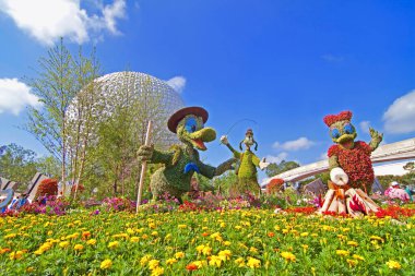 Disney garden, travel place on background