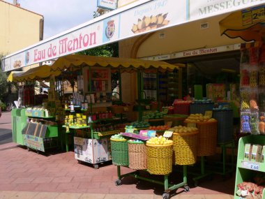 market with fruit and vegetables in the french town