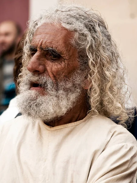 MDINA, MALTA - APR19 - Portrait of old male actor in Mdina in Malta April 19, 2009