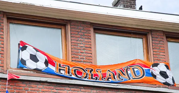 Unterstützung Des Niederländischen Fußballteams Den Niederlanden — Stockfoto