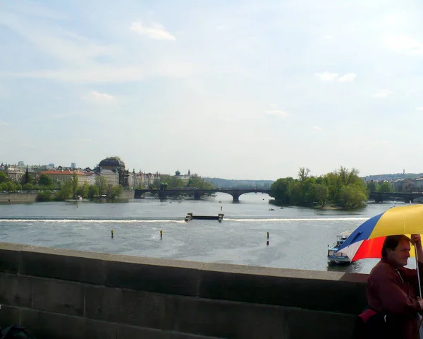 Belle Vue Sur Vltava Depuis Pont Charles — Photo