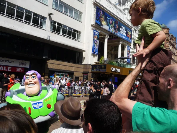 Buzz Lightyear Toy Story Premiera Centrul Londrei Iulie 2010 — Fotografie, imagine de stoc