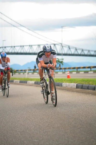 Florianopolis Santa Catarina Brazil May Unidentified Competitors Races Ironman Triathlon — Stock Photo, Image