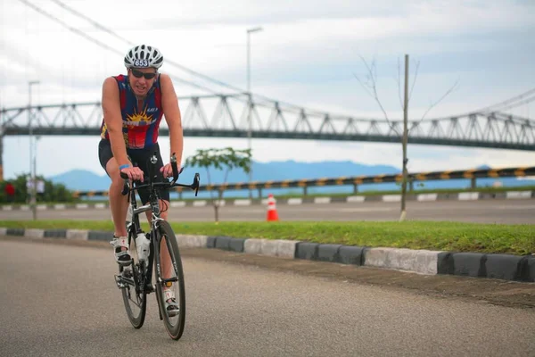 Florianopolis Santa Catarina Brazil Maj Niezidentyfikowane Wyścigi Zawodników Triatlonie Ironman — Zdjęcie stockowe