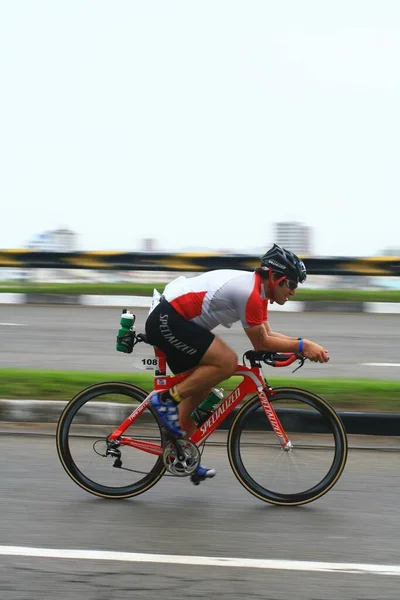 Florianopolis Santa Catarina Brasilien Mai Ein Unbekannter Teilnehmer Nimmt Ironman — Stockfoto