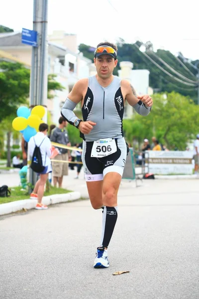 Florianopolis Santa Catarina Brazil Maj Niezidentyfikowane Wyścigi Zawodników Triatlonie Ironman — Zdjęcie stockowe