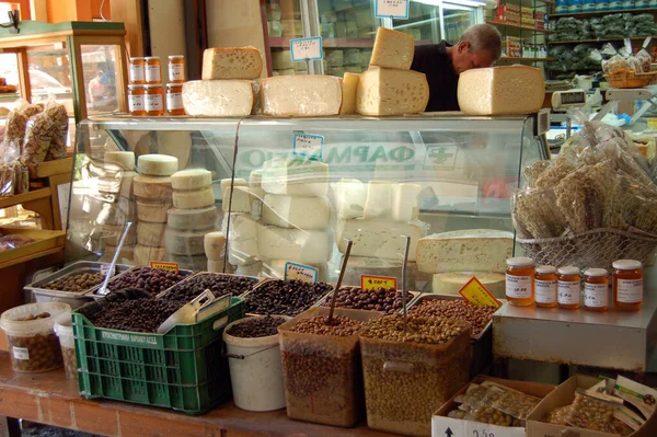 Food market in Chania, Greece