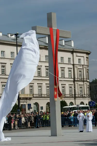 Варшав Польша Июня 2009 Года Крест Площади Пилсудского Кресте Преданности — стоковое фото
