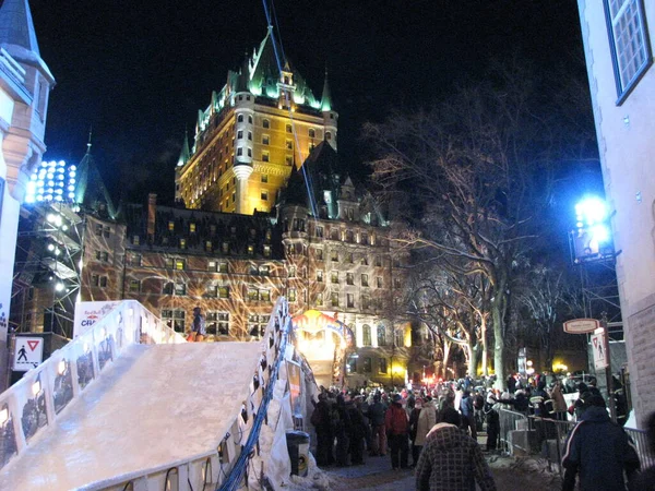 Chateau Frontenac Red Bull Crashed Ice 2009 Квебек — стоковое фото