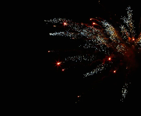 Hermosos Fuegos Artificiales Festivos Cielo Nocturno — Foto de Stock