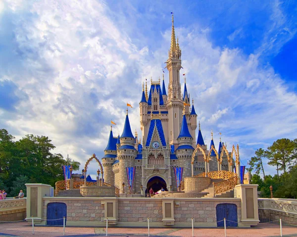 stock image Cinderella's castle and blue cloudy sky 