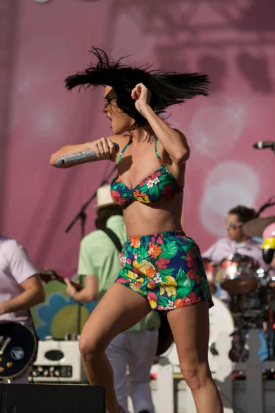 Amerikalı Pop Yıldızı Katy Perry 2009 Nibe Festivali Nde Sahne — Stok fotoğraf