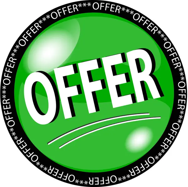 Green Offer Button Colorful Illustration — Stock Photo, Image