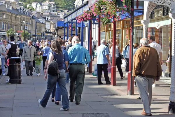Tourists Shoppers Llandudno North Wales — Stock Photo, Image