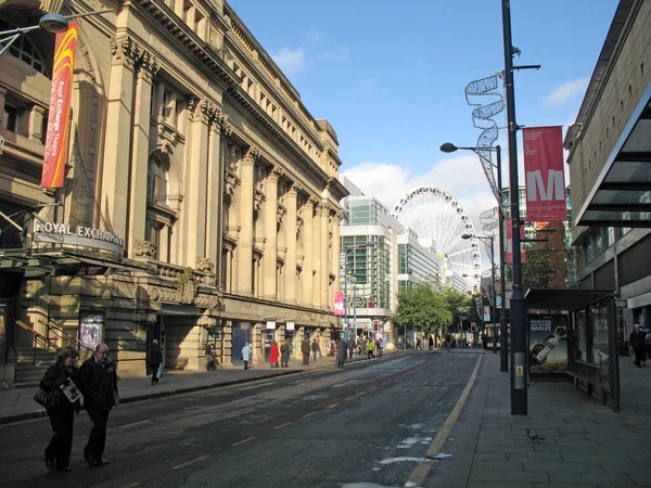 Nakupování Manchesteru Anglii Lidé Chodící Ulicích — Stock fotografie