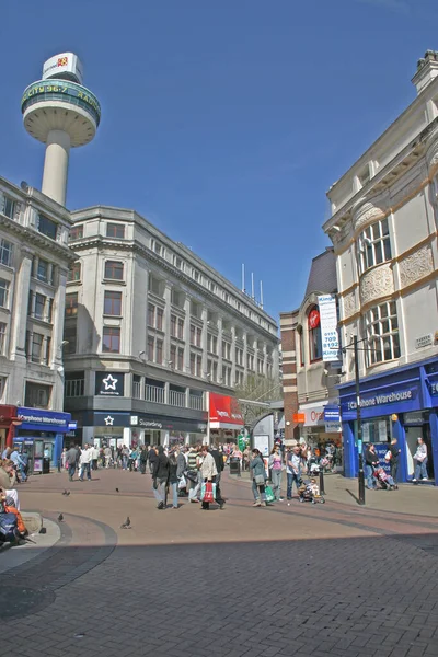 Shopping Street Liverpool Wielka Brytania — Zdjęcie stockowe