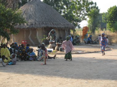 scenic shot of African village