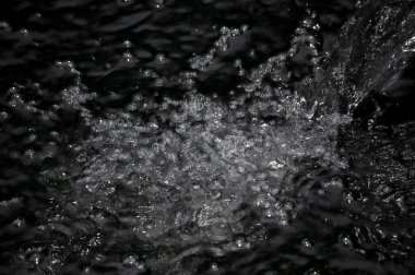 Su siyah beyaz sıçrıyor.