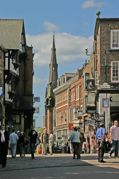 Einkäufer Und Touristen Chester — Stockfoto