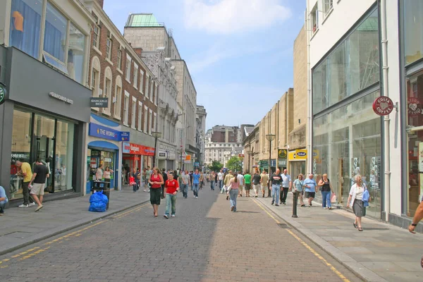 Compradores Bold Street Liverpool — Foto de Stock
