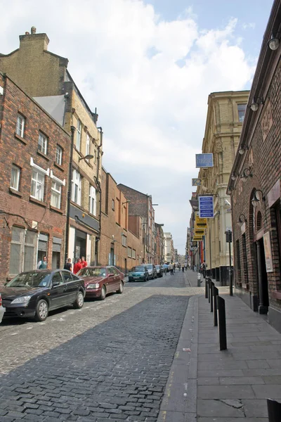 Cobbled Street Liverpool Engeland — Stockfoto