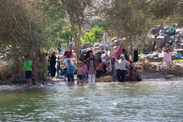 Gente Río Nilo Cerca Asuán Egipto —  Fotos de Stock