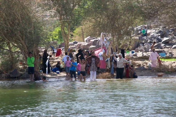 Menschen Nil Bei Assuan Ägypten — Stockfoto