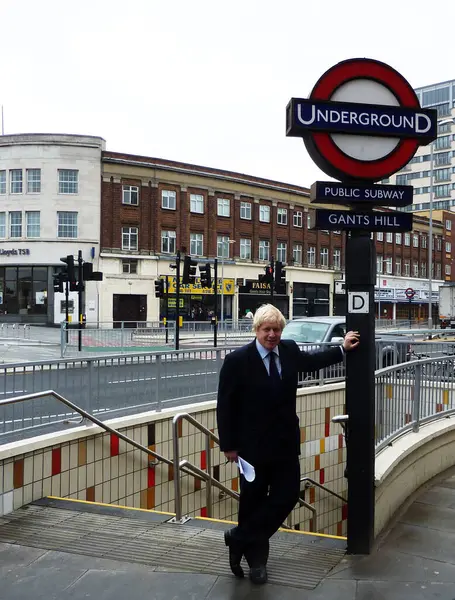 Prefeito Londres Boris Johnson Reabertura Gants Hill Roundabout Gants Hill — Fotografia de Stock
