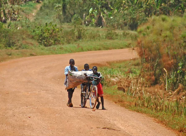 Poor Little Boys Uganda — Stock Photo, Image