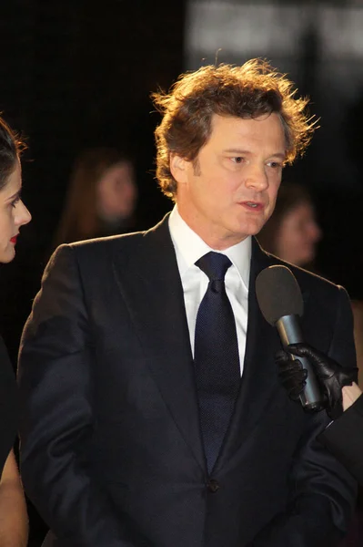 Colin Firth在2010年10月21日于伦敦市中心举行的国王就职演说上的演讲 — 图库照片