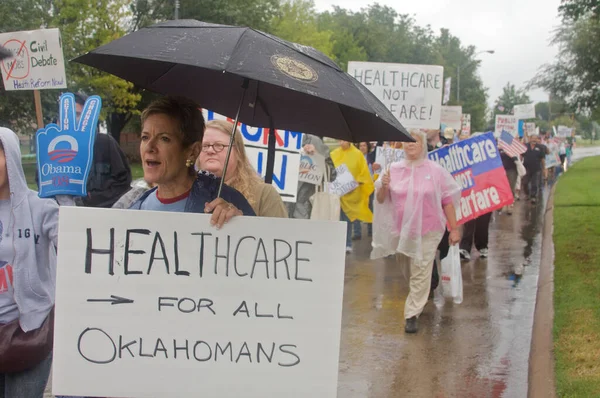 Dia Tiro Manifestantes Cuidados Saúde — Fotografia de Stock